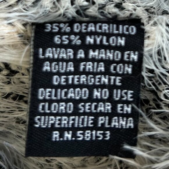 Raga Leopard Eyelash Knit Sweater Beige Black XS Soft Cozy - Picture 10 of 10